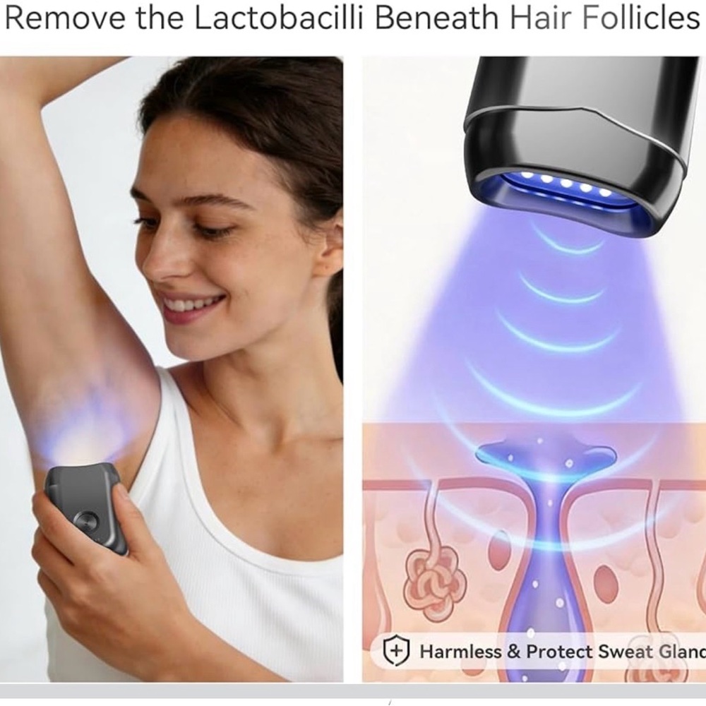 Portable Blue Light Underarm Hair & Bacteria Treatment Device